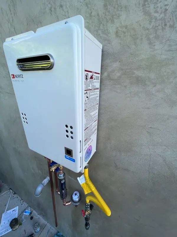Tankless water heater installation for Barker Land homes